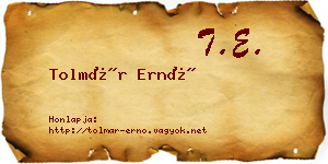 Tolmár Ernő névjegykártya
