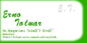 erno tolmar business card